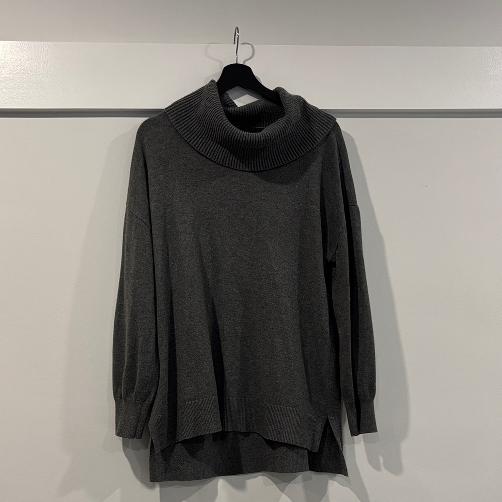 Ann Taylor Charcoal Cowl Neck Sweater